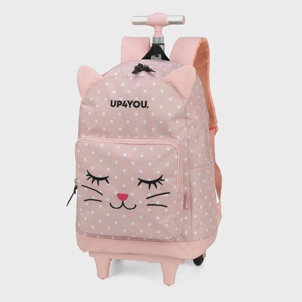 Imagem de Mochila rosa rodinha tween gatinha rosa - up4you