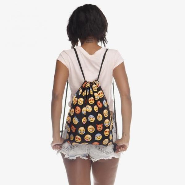 Imagem de Mochila Saco Carinha Emoji Divertido Sacochila