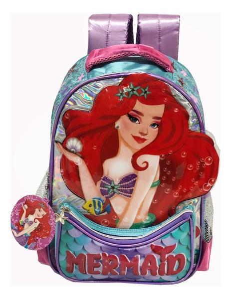 Imagem de Mochila Sereia Infantil Feminina Escolar Costas Aulas Dl1464