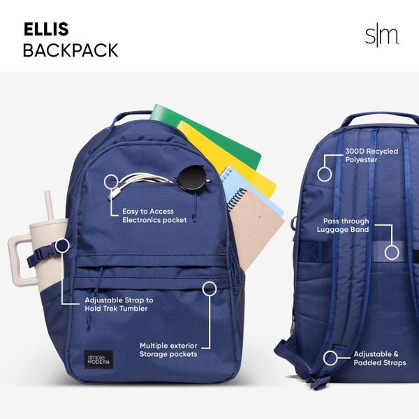 Imagem de Mochila Simple Modern Ellis para crianças em idade escolar Riptide 25L