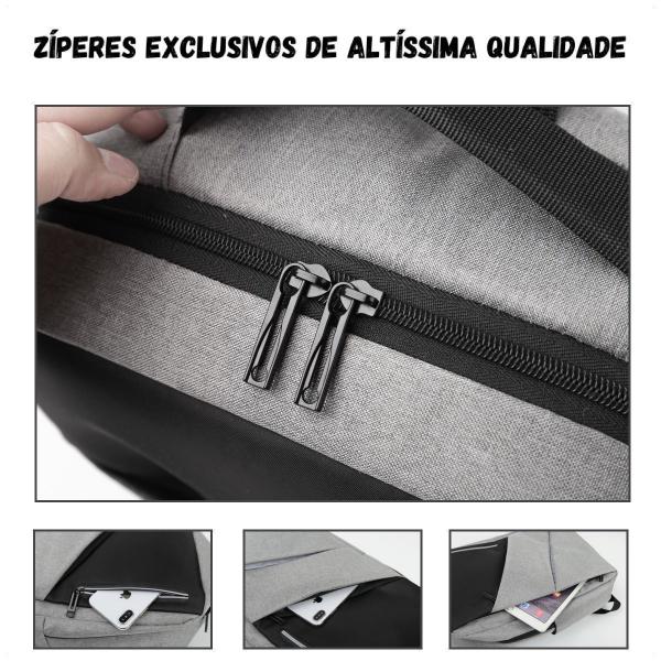 Imagem de Mochila Slim Impermeável Para Notebook 15.6 Executiva Resistente Reforçada Masculina Feminina Usb Macbook Dell Acer Hp