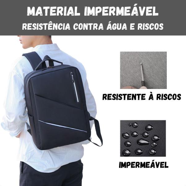Mochila Slim Impermeável Para Notebook 15.6 Executiva Resistente Reforçada Masculina Feminina Usb Macbook Dell Acer Hp - Zess Imagem de Mochila Slim Impermeável Para Notebook 15.6 Executiva Resistente Reforçada Masculina Feminina Usb Macbook Dell Acer Hp