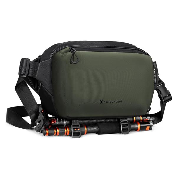 Mochila Sling Bag & Camera DSLR K&F Concept 2 em 1 preto-verde Imagem de Mochila Sling Bag & Camera DSLR K&F Concept 2 em 1 preto-verde