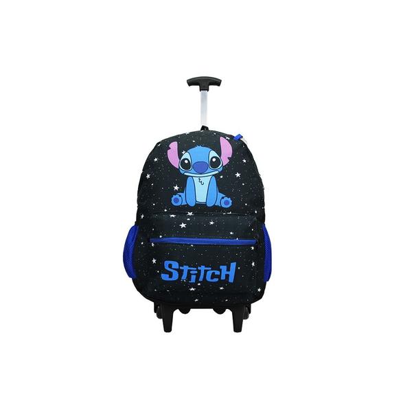 Imagem de Mochila Stitch Lilo Rodinhas Bolsa Infantil escolar juvenil masculina