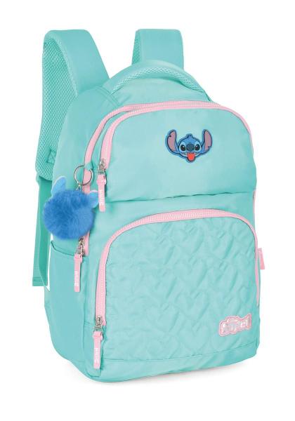 Imagem de Mochila stitch turquesa de costas espaço de notebook oficial