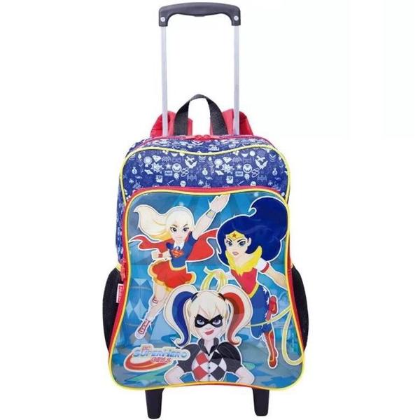 Imagem de Mochila Super Hero Girls Escolar Infantil Tam G Rodinha Carrinho Sestini