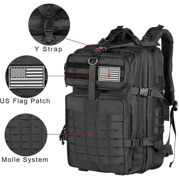 Imagem de Mochila Tática Masculina 30/45L - Ideal para Caminhadas, Viagens e Sobrevivência