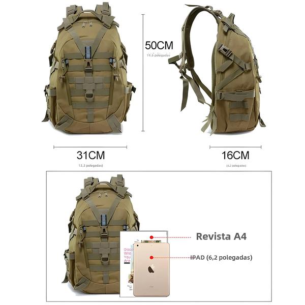 Imagem de Mochila Tática Masculina 40L - Ideal para Acampamento, Viagem e Caminhada