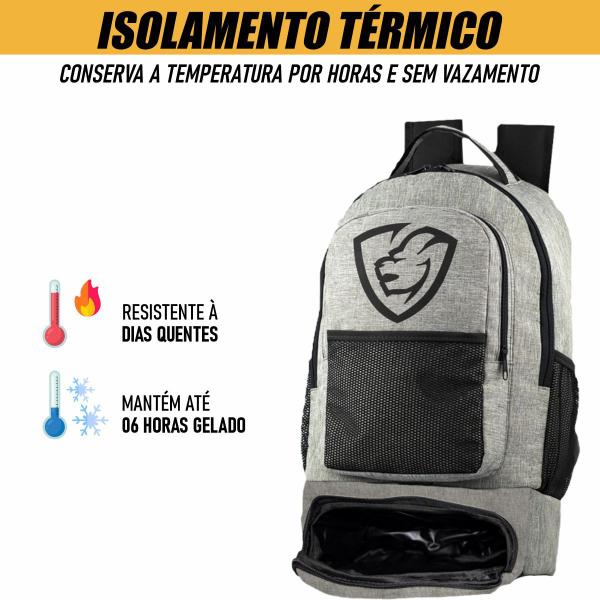 Imagem de Mochila Térmica Fitness Mala Viagem Academia Marmita Dieta Treino Porta Notebook Tablet  Esportivo