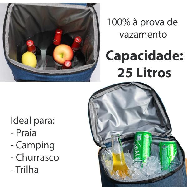 Imagem de Mochila Térmica Termowave 25L Bolsa Cooler Bebidas Azul