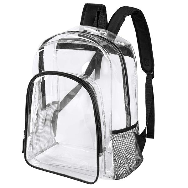 Imagem de Mochila transparente Fomaris Transparente para Escola Preta