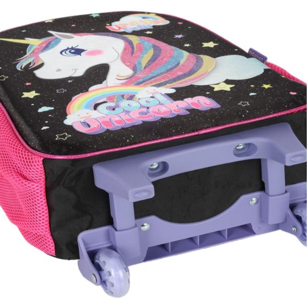 Imagem de Mochila Unicórnio Infantil Violeta Rodinhas C/ Alças Up4you