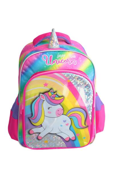 Imagem de Mochila Unicórnio Rosa Costas Escolar Meninas Reforçada