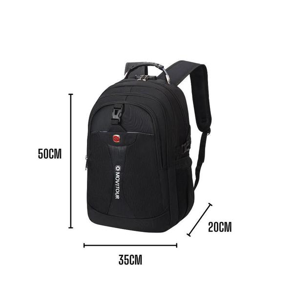 Imagem de Mochila Unissex Notebook com Cadeado, Entrada para USB/ Fone de ouvido e capa de Chuva - Movitour Journey