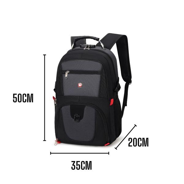 Imagem de Mochila Unissex Notebook com Cadeado, Entrada para USB/ Fone de ouvido e capa de Chuva - Movitour Trailblaze