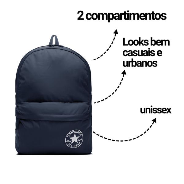 Imagem de Mochila Unissex Speed Backpack Converse Lançamento Alças Acolchoadas Alta Moda Marinho