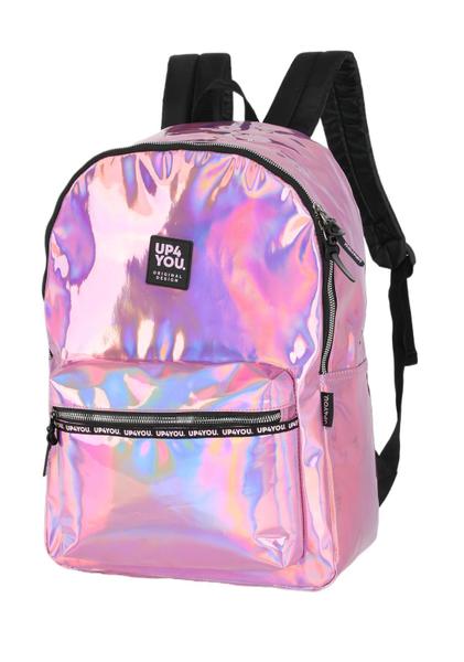 Imagem de Mochila up4you larissa manoela holográfica  pink lançamento 2025