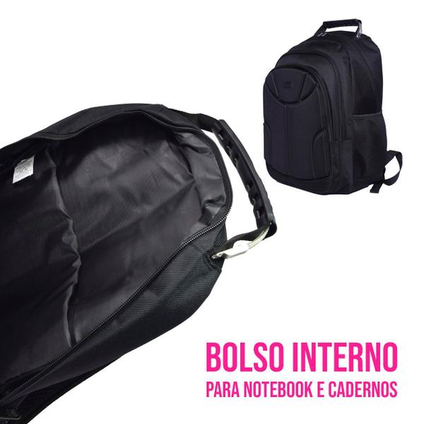 Imagem de Mochila Versátil P/ Faculdade Trabalho Escolar Viagem Reforçada Resistente C/ Compartimento Interno P/ Notebook Laptop