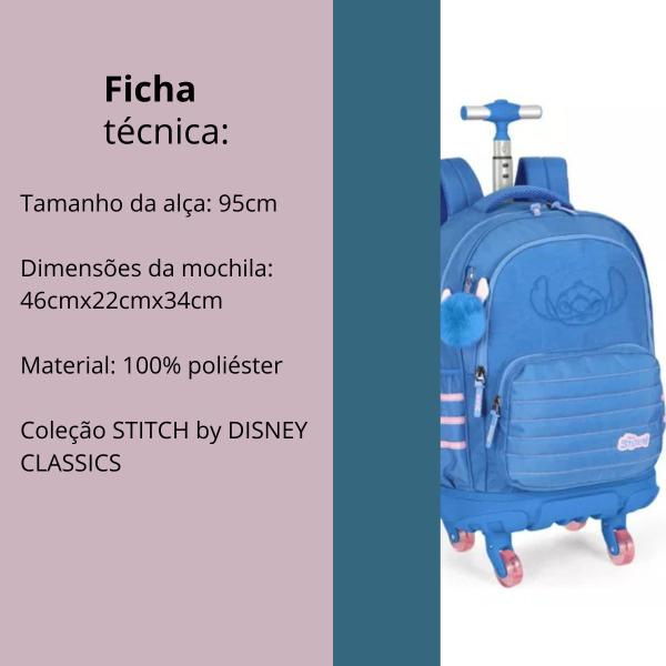 Imagem de Mochilete de Rodinha Stitch Disney Classics Carrinho Luxcel