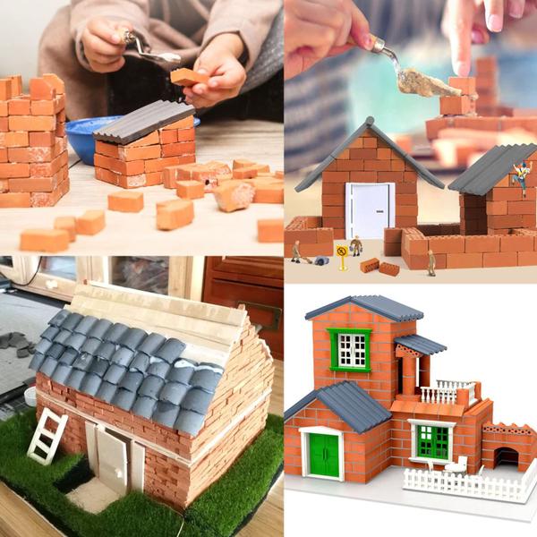 Model Building Cayway Mini Red Wall & Roof Tiles 150 unidades Imagem de Model Building Cayway Mini Red Wall & Roof Tiles 150 unidades