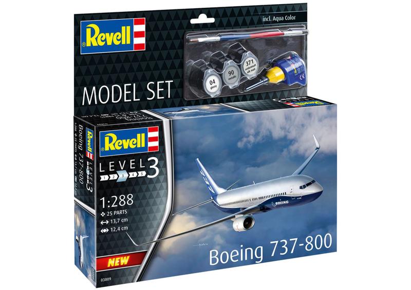 Model Set Boeing 737-800 - 1/288 - Revell 63809 Imagem de Model Set Boeing 737-800 - 1/288 - Revell 63809