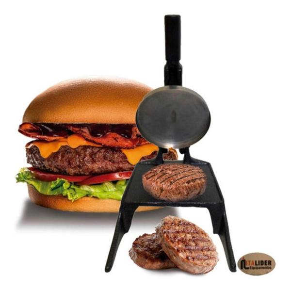 Imagem de Modelador Hamburguer Caseiro 2 Discos Maquina Modelar Prensador Hambúrguer Formas de 11 Cm E 13 Cm