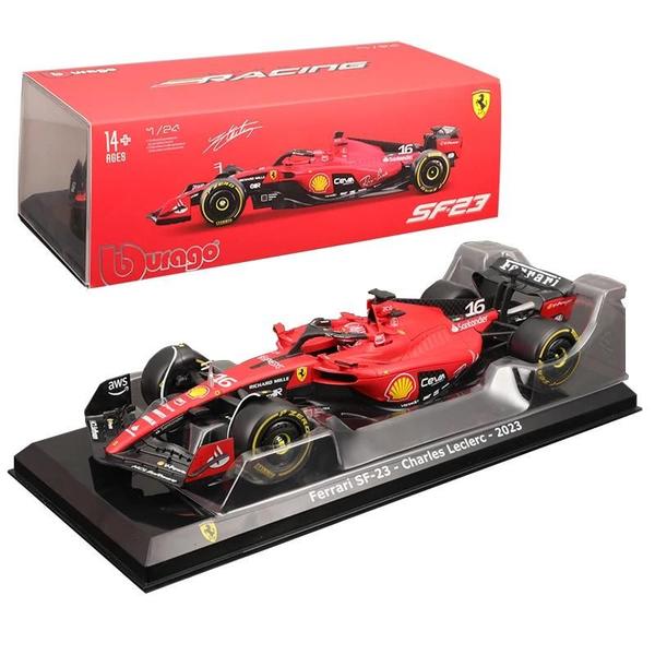 Imagem de Modelo de Carro de Fórmula 1 Scuderia Ferrari SF23 2023 - Escala 1:24 - Leclerc #16