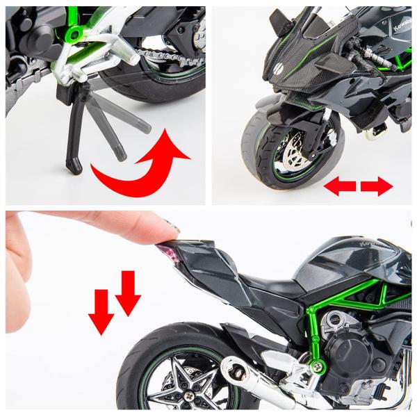 Imagem de Modelo de motocicleta BDTCTK compatível com 1:12 Kawasaki Ninja H2R