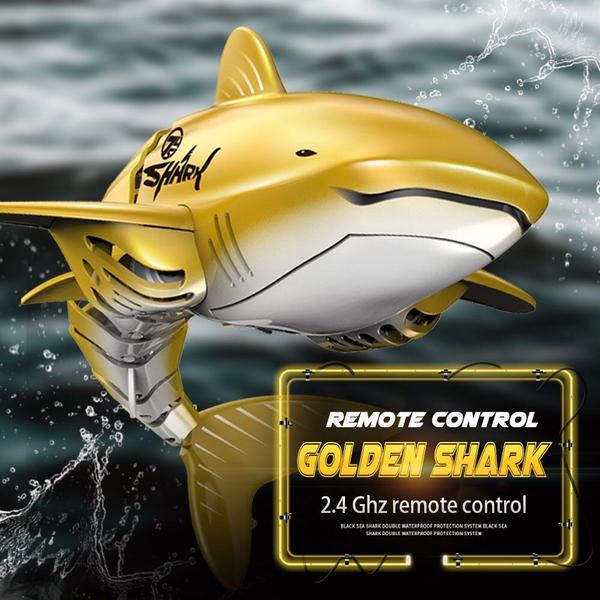 Imagem de Modelo elétrico impermeável RC Shark Fish Boat Robot para crianças