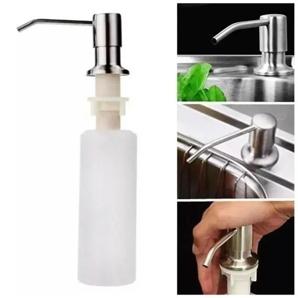 Imagem de Modernize Sua Pia Embutir Dispenser Grande Em Inox 350Ml