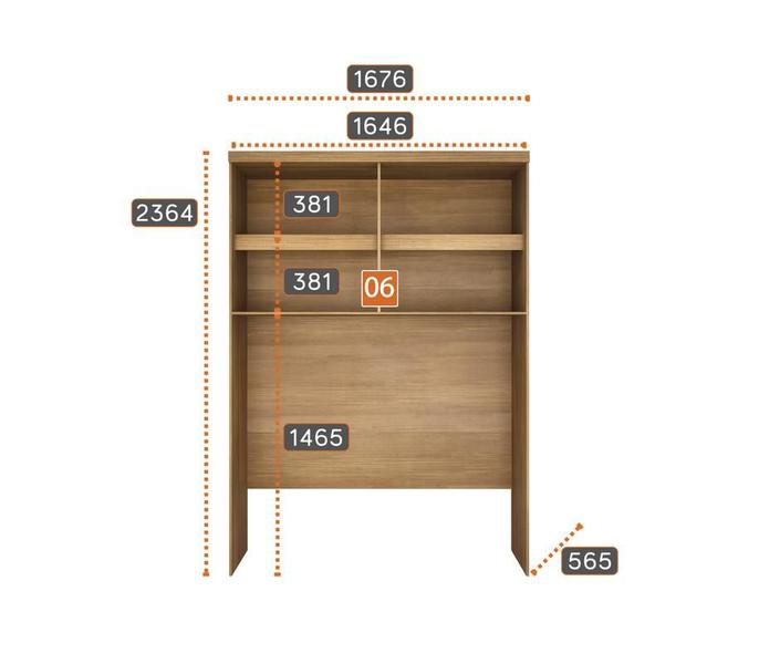 Imagem de Modulado Casal Completo 6 Portas 8 Gavetas - Rizon-Cumaru/Fendi - Móveis Novo Horizonte