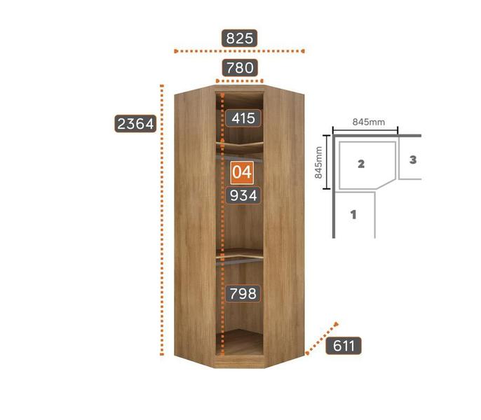 Imagem de Modulado Completo Casal 6 Portas 6 Gavetas - Linea-Cumaru - Móveis Novo Horizonte