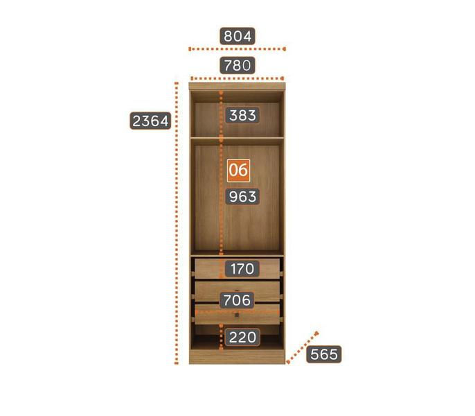 Imagem de Modulado Completo Casal 6 Portas 6 Gavetas - Rizon-Cumaru - Móveis Novo Horizonte