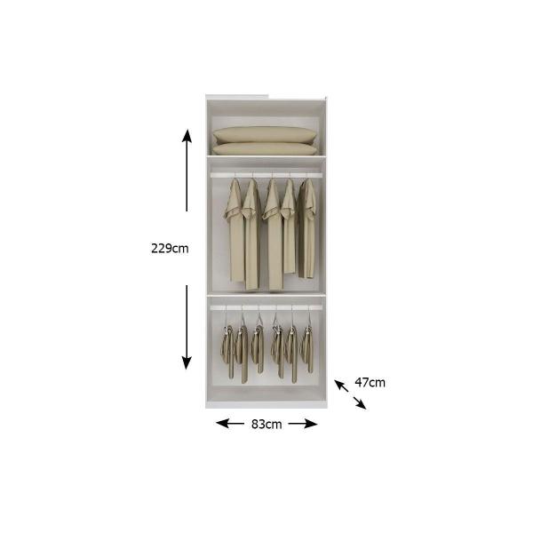 Imagem de Modulado de Quarto Guarda Roupa Canto Reto Gold Bari c/ 1 Porta Freijo Cumaru - Novo Horizonte