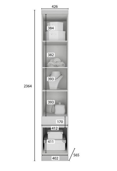 Imagem de Modulado Mesa de Cabeceira 1 Gaveta 1 Porta - Linea-Branco - Móveis Novo Horizonte