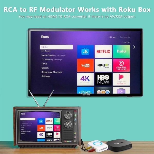 Imagem de Modulador de RF Adaptador coaxial RCA Conversor VHF CVBS com entrada/saída ANT