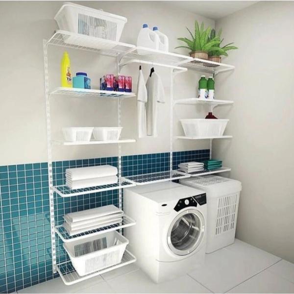 Modular 1 Porta Toalha E 1 Prateleira Organizador Lavanderia banheiro Casa - Dicarlo Imagem de Modular 1 Porta Toalha E 1 Prateleira Organizador Lavanderia banheiro Casa - Dicarlo
