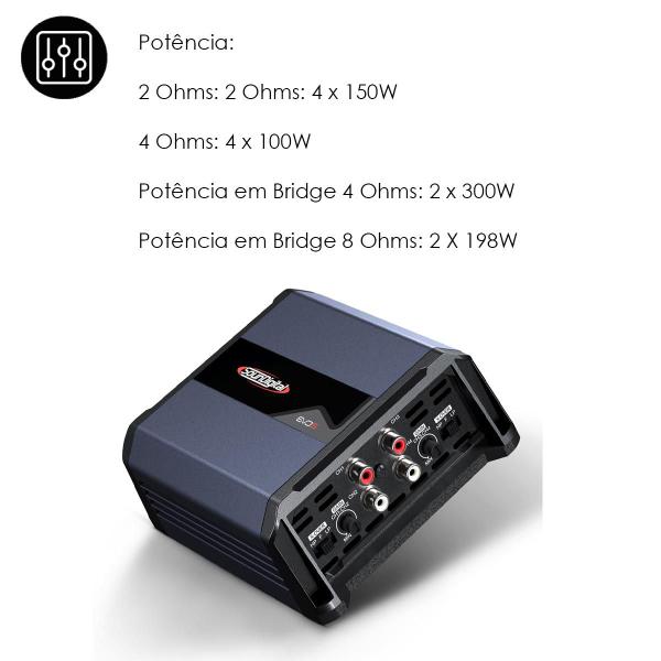 Imagem de Módulo Amplificador Digital Soundigital SD 600.4-4 EVO 5.0 Com Potência De 600W RMS Em 4 Canais