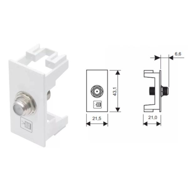 Imagem de Módulo Antena Para TV Cabo Coaxial 75 Ohms Habitat - Fame