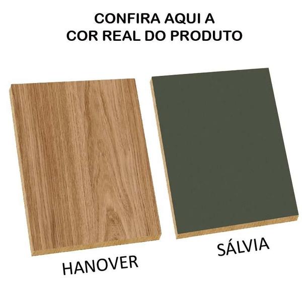 Imagem de Módulo Armário Aéreo 88x80 2 Portas 100% MDF Cozinha Modulada Provence Robel Hanover/Salvia