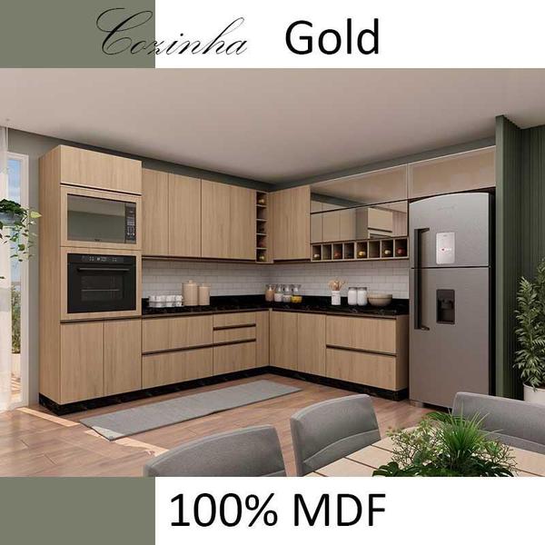 Imagem de Módulo Balcão 20cm 1 Porta 100% MDF Cozinha Modulada Gold Robel Hanover/Hanover