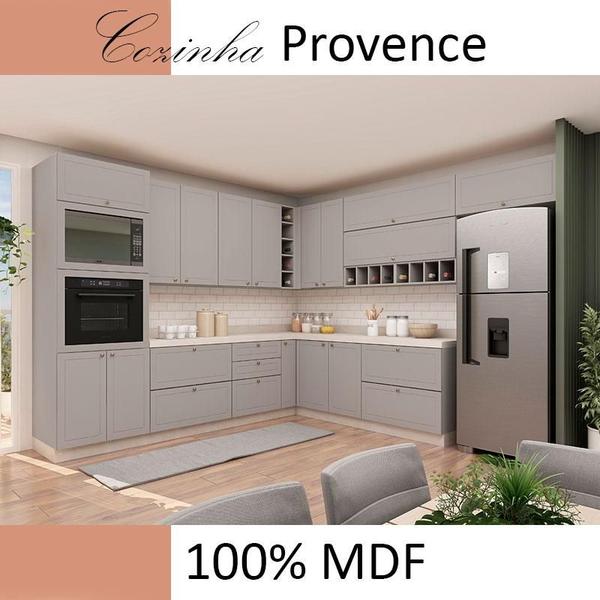 Imagem de Módulo Balcão 20cm 1 Porta Com Pés 100% MDF Cozinha Modulada Provence Robel Fendi/Fendi