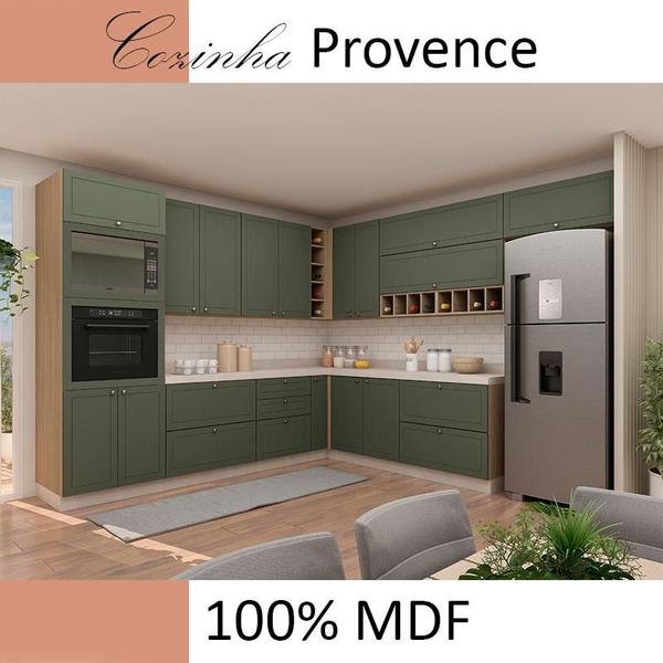 Imagem de Módulo Balcão 20cm 1 Porta Com Pés 100% MDF Cozinha Modulada Provence Robel Hanover/Salvia