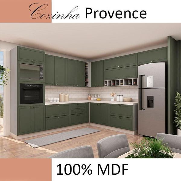 Imagem de Módulo Balcao 30cm 1 Porta 100% MDF Cozinha Modulada Provence Robel Fendi/Salvia