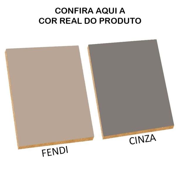 Imagem de Módulo Balcão 60cm 2 Portas 100% MDF Cozinha Modulada Gold Robel Fendi/Cinza