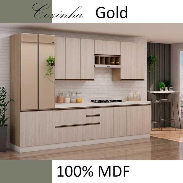 Imagem de Módulo Balcao De Canto Obliquo 100% MDF Cozinha Modulada Gold Robel Hanover/Aspen