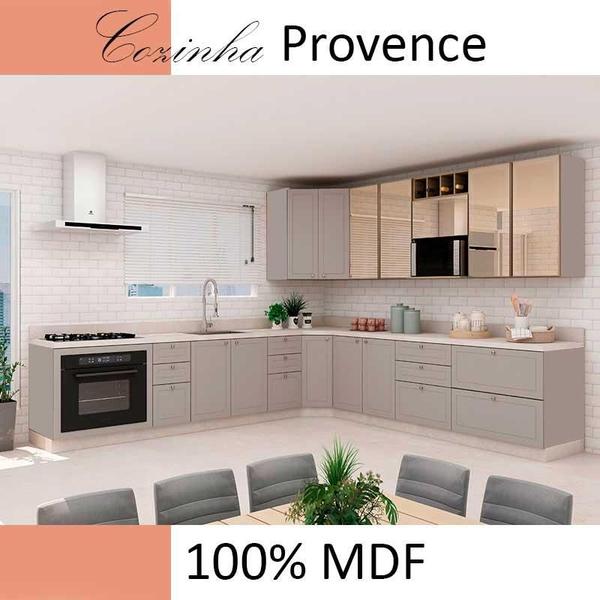 Imagem de Módulo Balcao Obliquo Com Pés 100% MDF Cozinha Modulada Provence Robel Fendi/Fendi