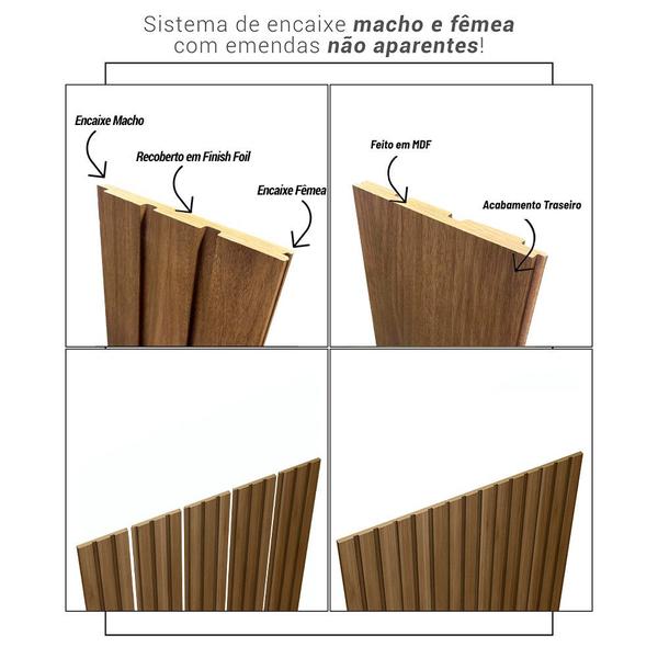 Imagem de Módulo Cabeceira Ubatuba Ripado MDF 66x40cm Linea Brasil