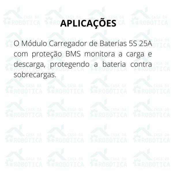 Imagem de Módulo Carregador De Baterias 5s 25a Com Proteção Bms Nf-e