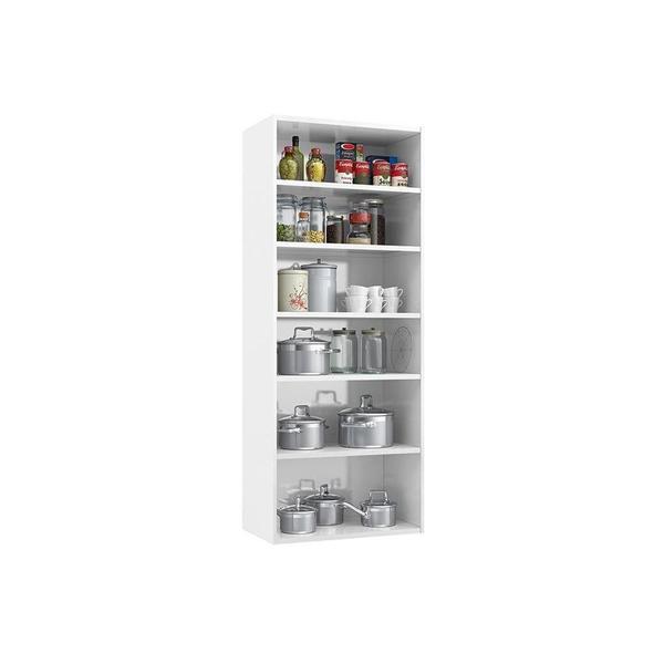 Módulo Cozinha Telasul Topázio Paneleiro 6 Portas (2 c/ Vidro) Branco/Preto Imagem de Módulo Cozinha Telasul Topázio Paneleiro 6 Portas (2 c/ Vidro) Branco/Preto
